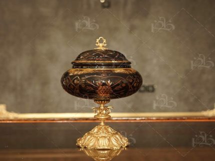 شکلات خوری کریستال رنگ دودی خرید به قیمت عمده نشکن و زیبا