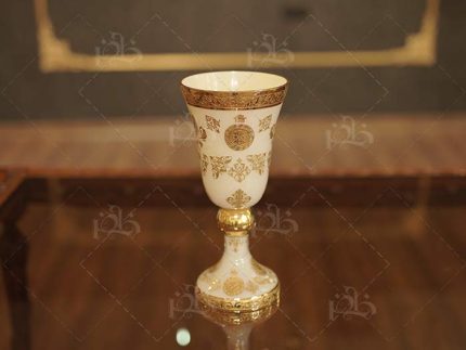 کاپ کریستال وارداتی طلا کاری سرویس چسنی جهیزیه